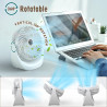 Solace Ventilateur de table silencieux, ventilateur usb, mini ventilateur portable, batterie rechargeable 4000 mAh, 5 niveaux de