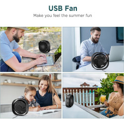 EasyAcc Ventilateur USB Mini Ventilateur de Table Silencieux Portable Ventilateur USB 3 Vitesse pour Bureau Maison