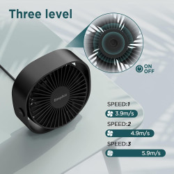 EasyAcc Ventilateur USB Mini Ventilateur de Table Silencieux Portable Ventilateur USB 3 Vitesse pour Bureau Maison