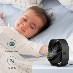 EasyAcc Ventilateur USB Mini Ventilateur de Table Silencieux Portable Ventilateur USB 3 Vitesse pour Bureau Maison
