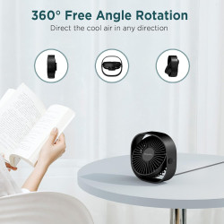 EasyAcc Ventilateur USB Mini Ventilateur de Table Silencieux Portable Ventilateur USB 3 Vitesse pour Bureau Maison