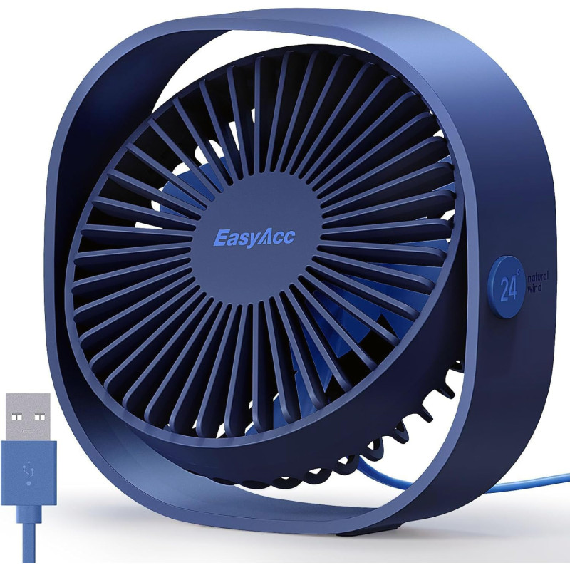 EasyAcc Ventilateur USB Mini Ventilateur de Table Silencieux Portable Ventilateur USB 3 Vitesse pour Bureau Maison