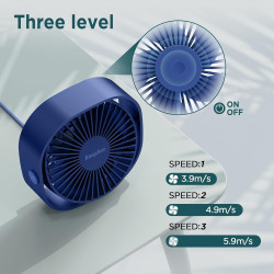 EasyAcc Ventilateur USB Mini Ventilateur de Table Silencieux Portable Ventilateur USB 3 Vitesse pour Bureau Maison