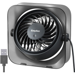 EasyAcc Ventilateur USB, Mini Ventilateur Portable Silencieux Bureau, Puissant Jusqu'à 5.9 m/s, 3 Vitesses, Rotation 270°, Petit
