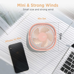 EasyAcc Ventilateur USB Mini Ventilateur de Table Silencieux Portable Ventilateur USB 3 Vitesse pour Bureau Maison