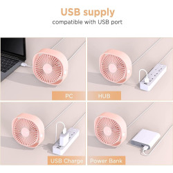 EasyAcc Ventilateur USB Mini Ventilateur de Table Silencieux Portable Ventilateur USB 3 Vitesse pour Bureau Maison