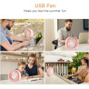 EasyAcc Ventilateur USB Mini Ventilateur de Table Silencieux Portable Ventilateur USB 3 Vitesse pour Bureau Maison