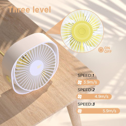 EasyAcc Ventilateur USB Mini Ventilateur de Table Silencieux Portable Ventilateur USB 3 Vitesse pour Bureau Maison