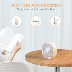 EasyAcc Ventilateur USB Mini Ventilateur de Table Silencieux Portable Ventilateur USB 3 Vitesse pour Bureau Maison