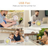 EasyAcc Ventilateur USB Mini Ventilateur de Table Silencieux Portable Ventilateur USB 3 Vitesse pour Bureau Maison