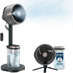 Shark FlexBreeze Pro Mist Ventilateur intérieur/extérieur sans fil, Brumisateur portable, Portée 20 m, Sur pied ou de table, 5 v