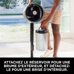 Shark FlexBreeze Pro Mist Ventilateur intérieur/extérieur sans fil, Brumisateur portable, Portée 20 m, Sur pied ou de table, 5 v