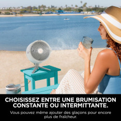 Shark FlexBreeze Pro Mist Ventilateur intérieur/extérieur sans fil, Brumisateur portable, Portée 20 m, Sur pied ou de table, 5 v