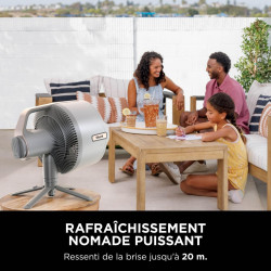 Shark FlexBreeze Pro Mist Ventilateur intérieur/extérieur sans fil, Brumisateur portable, Portée 20 m, Sur pied ou de table, 5 v