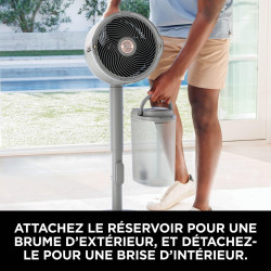 Shark FlexBreeze Pro Mist Ventilateur intérieur/extérieur sans fil, Brumisateur portable, Portée 20 m, Sur pied ou de table, 5 v