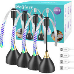 Lot de 4 plumeaux, USB C, répulsif Anti-Mouches avec Interrupteur, Automatique et Flexible, avec Crochet, arrêt Doux, Repousse d