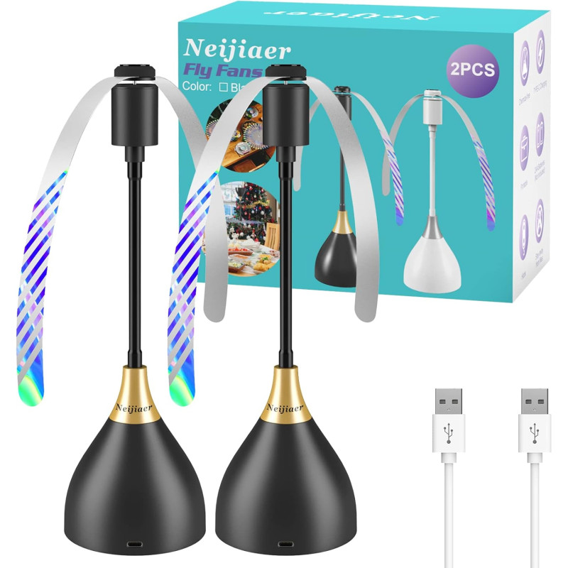 Anti Mouche Ventilateur de Table, Anti Moucherons Plié et Suspendu, Ventilateur Anti Moustique Exterieur Efficaces Alimenté par 