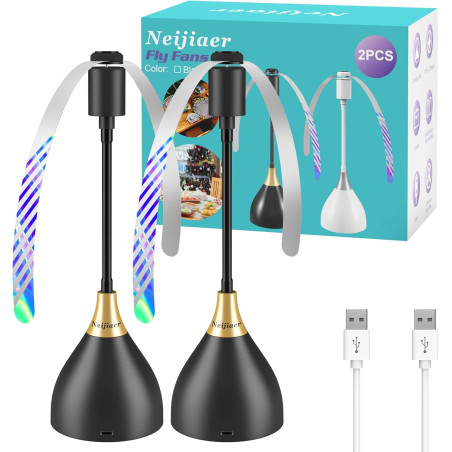 Anti Mouche Ventilateur de Table, Anti Moucherons Plié et Suspendu, Ventilateur Anti Moustique Exterieur Efficaces Alimenté par 