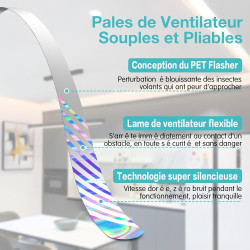 Anti Mouche Ventilateur de Table, Anti Moucherons Plié et Suspendu, Ventilateur Anti Moustique Exterieur Efficaces Alimenté par 