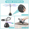 Anti Mouche Ventilateur de Table, Anti Moucherons Plié et Suspendu, Ventilateur Anti Moustique Exterieur Efficaces Alimenté par 
