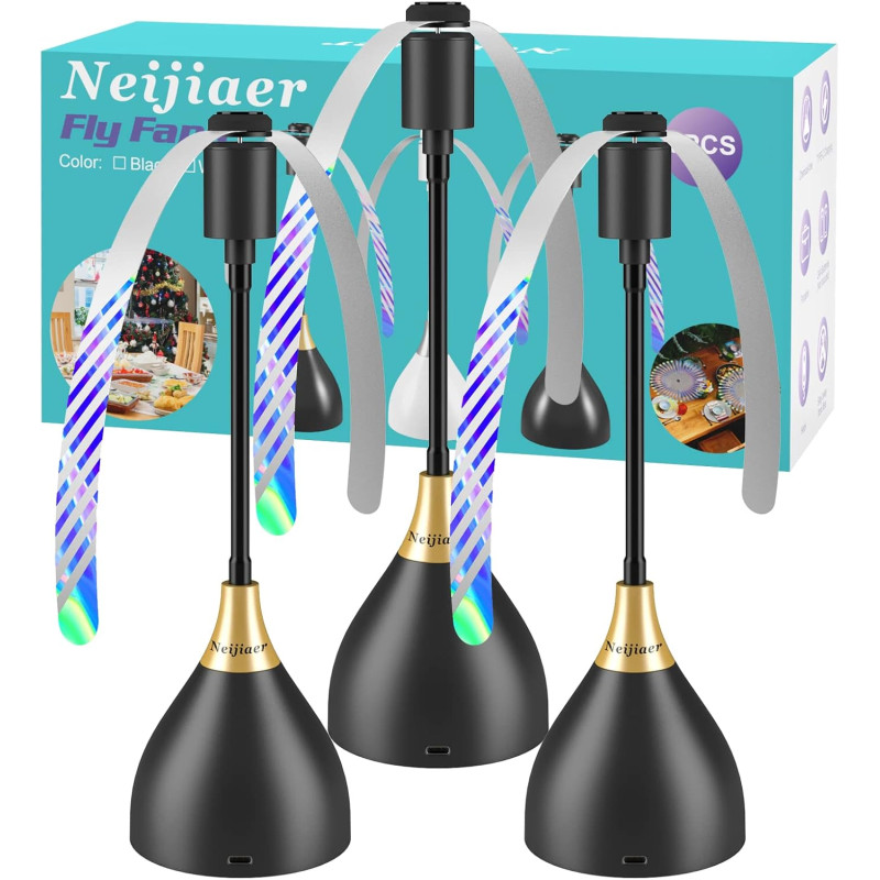 Anti Mouche Ventilateur de Table, Anti Moucherons Plié et Suspendu, Ventilateur Anti Moustique Exterieur Efficaces Alimenté par 