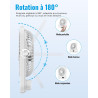 Ventilateur de Bureau Portable - 3000mAh Ventilateur à Main/Suspendu USB,5 Vitesses,Jusqu'à 8h,Angle Réglable à 180°,Faible Brui
