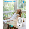 Ventilateur de Bureau Portable - 3000mAh Ventilateur à Main/Suspendu USB,5 Vitesses,Jusqu'à 8h,Angle Réglable à 180°,Faible Brui