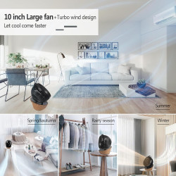 4UMOR Ventilateur Ultra Silencieux 20dB avec Télécommande 1823m³/h Moteur DC 12 Vitesses 8h Minuterie 3D Oscillation Turbo Venti