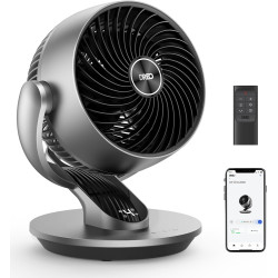 Dreo Ventilateur de table 28 dB, 18 cm, 4 vitesses, 5 modes, minuterie 12h, oscillant à 120° + 90° avec télécommande, commande v