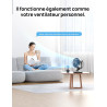 Dreo Ventilateur de table 28 dB, 18 cm, 4 vitesses, 5 modes, minuterie 12h, oscillant à 120° + 90° avec télécommande, commande v