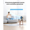 Dreo Ventilateur de table 28 dB, Diam. 18 cm, 4 vitesses, 5 modes, minuterie 12h, oscillant à 120° + 90° avec télécommande, comm