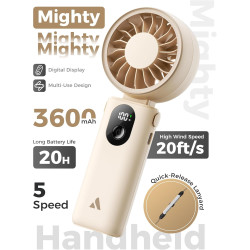 Aecooly mini ventilateur portable puissant à main, rechargeable usb [20h autonomie max], ventilateur de poche avec 3 modes flexi