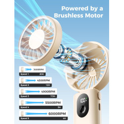 Aecooly mini ventilateur portable puissant à main, rechargeable usb [20h autonomie max], ventilateur de poche avec 3 modes flexi