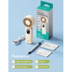 Aecooly mini ventilateur portable puissant à main, rechargeable usb [20h autonomie max], ventilateur de poche avec 3 modes flexi