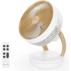 MYCARBON DC Ventilateur Ultra Silencieux 20dB avec Télécommande 1850m³/ h Ventilateur de Table Puissant et Silencieux 8 Vitesses