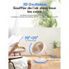MYCARBON DC Ventilateur Ultra Silencieux 20dB avec Télécommande 1850m³/ h Ventilateur de Table Puissant et Silencieux 8 Vitesses