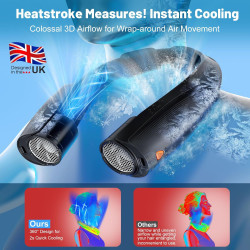 Ventilateur Portable de Cou, 8000mAh USB Rechargeable, 6 Vitesses Ventilateur Cou Climatiseur, Collier Ventilateurs Nuque Person
