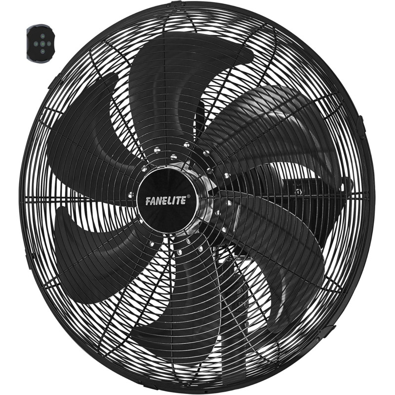 Fanelite Ventilateur mural professionnel FW50-DC – 50 cm – Moteur DC silencieux – Débit d’air 230 m³/min – 6 vitesses – Télécomm