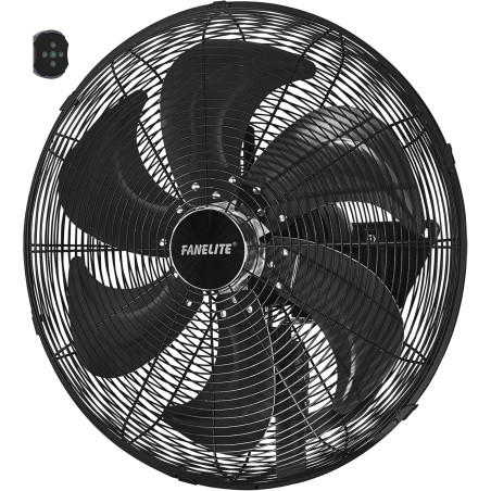 Fanelite Ventilateur mural professionnel FW50-DC – 50 cm – Moteur DC silencieux – Débit d’air 230 m³/min – 6 vitesses – Télécomm
