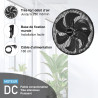 Fanelite Ventilateur mural professionnel FW50-DC – 50 cm – Moteur DC silencieux – Débit d’air 230 m³/min – 6 vitesses – Télécomm