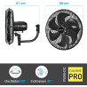 Fanelite Ventilateur mural professionnel FW50-DC – 50 cm – Moteur DC silencieux – Débit d’air 230 m³/min – 6 vitesses – Télécomm