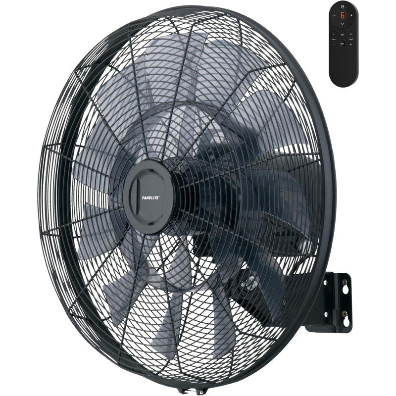 Fanelite Ventilateur mural professionnel FW45-DC – 45 cm – Moteur DC silencieux – Débit d’air 170 m³/min – 6 vitesses – Télécomm