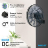 Fanelite Ventilateur mural professionnel FW45-DC – 45 cm – Moteur DC silencieux – Débit d’air 170 m³/min – 6 vitesses – Télécomm