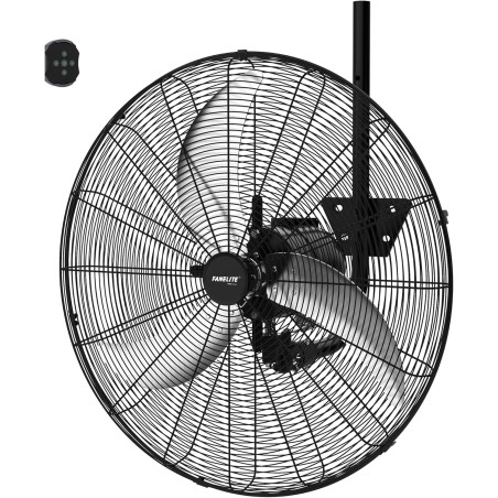 Fanelite Ventilateur mural professionnel FW65-DC – 65 cm – Moteur DC silencieux – Débit d’air 250 m³/min – 6 vitesses – Télécomm