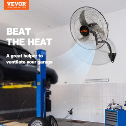 VEVOR Ventilateur mural industriel, 44,45 cm, ventilateur mural oscillant 4000 CFM, 3 vitesses, ventilateur commercial résidenti