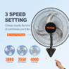 VEVOR Ventilateur mural industriel, 44,45 cm, ventilateur mural oscillant 4000 CFM, 3 vitesses, ventilateur commercial résidenti