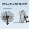 VEVOR Ventilateur mural industriel, 44,45 cm, ventilateur mural oscillant 4000 CFM, 3 vitesses, ventilateur commercial résidenti