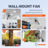 VEVOR Ventilateur mural industriel, 44,45 cm, ventilateur mural oscillant 4000 CFM, 3 vitesses, ventilateur commercial résidenti