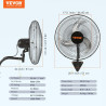 VEVOR Ventilateur mural industriel, 44,45 cm, ventilateur mural oscillant 4000 CFM, 3 vitesses, ventilateur commercial résidenti