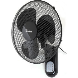ARDES - AR5W40R Ventilateur mural avec 3 pales rotatives de 40 cm Télécommande Oscillation automatique Minuterie réglable et 3 v